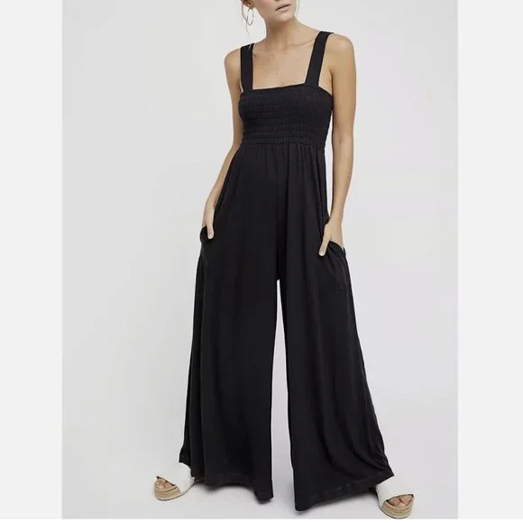 Free People Pants Jumpsuits Free People Black Sleeveless - Main Image
